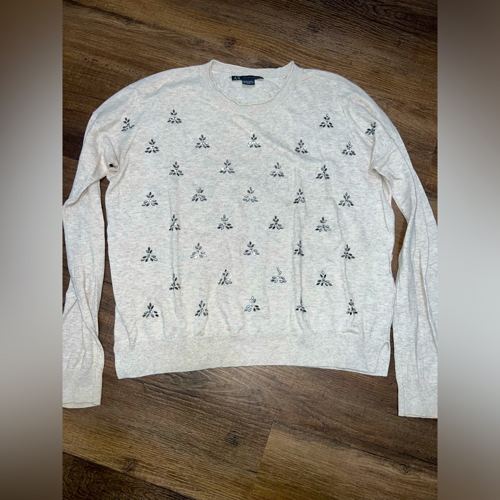Armani Exchange Beaded Cotton Sweater 2/$25
